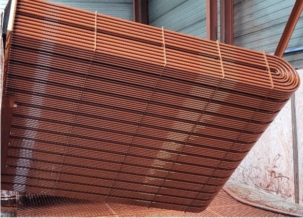Gevinde koeler na behandeling met Novotherm 2120 red series inbrandcoating